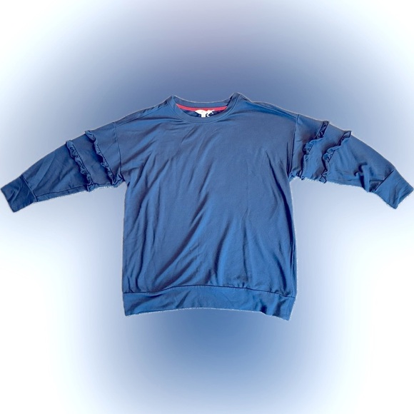 Matilda Jane Wonderment Our Song Sweatshirt Size S Ruffle French Terry Crew - Picture 1 of 4